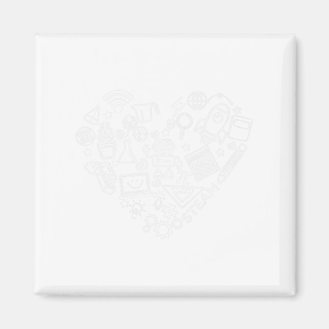 Steam Heart Shape Stem Teacher Science Lover Byck Magnet (Vorne)