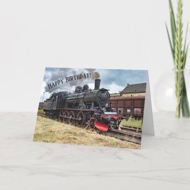 Steam Locomotive Boilermaker Bahn Funny Birthday Karte (Vorderseite)