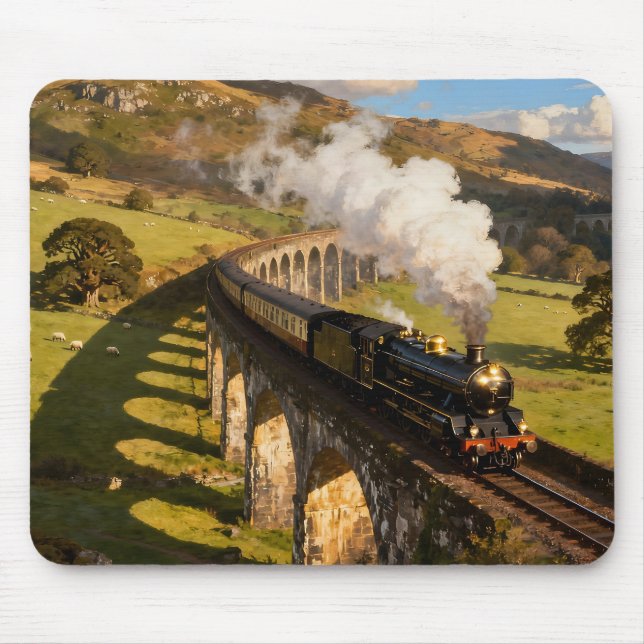 Steam Locomotive on Viaduct Mousepad (Vorne)