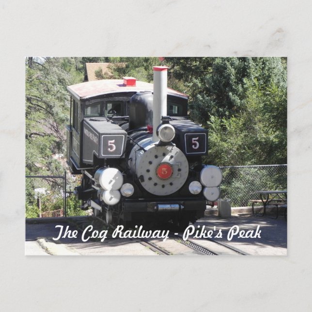 Steam Locomotive Pike's Peak Cog Bahn Postkarte (Vorderseite)