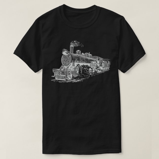 Steam Locomotive Retro Railroad Mode 2 T-Shirt (Design vorne)