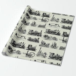 Steam Motor Lokomotive "Steampunk" Muster Geschenkpapier