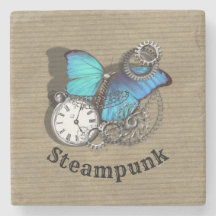 Steam Punk Blue Butterfly Pocket Design
