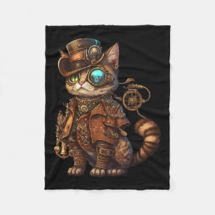 Steam Punk Cat Kitten Kitty Steampunk Fleecedecke