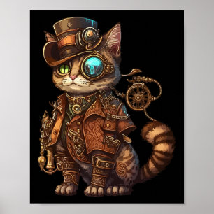 Steam Punk Cat Kitten Kitty Steampunk Poster