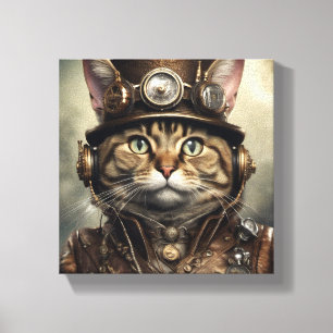 Steam Punk Cat Leinwand Art