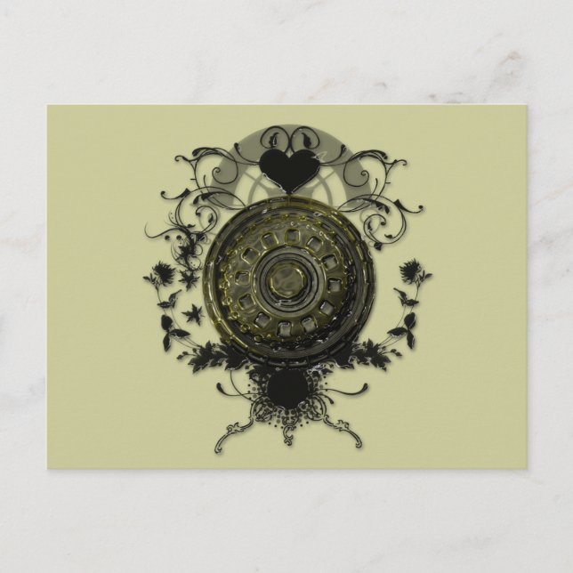 Steam Punk Cog Design Postkarte (Vorderseite)