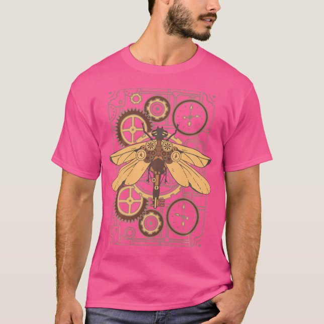Steam Punk Dragonfly Mechanisch Viktorianisch Stea T-Shirt (Vorderseite)