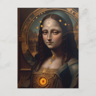 Steam Punk Mona Lisa Postkarte