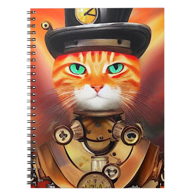 Steam Punk Orange Tabby Cat Notizblock (Vorderseite)