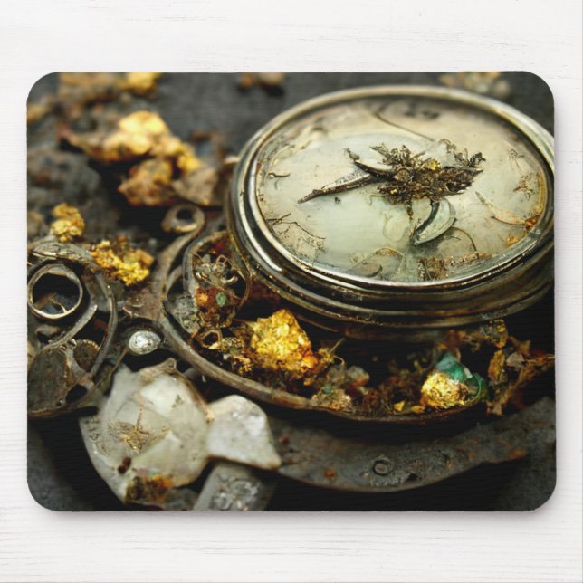 Steam Punk Pocket Watch_Digital Mouse Pad Mousepad (Vorne)