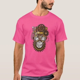 Steam Punk Skull Gear Hat Animals Steampunk T-Shirt