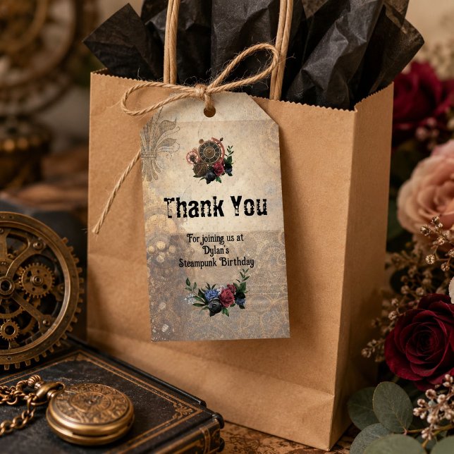 Steam Punk Themed Gastgeschenk Danke Geschenkanhänger (Von Creator hochgeladen)