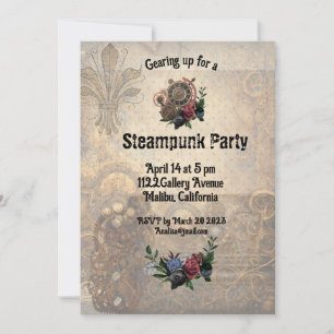 Steam Punk Themed Party Einladung