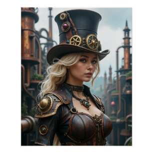 Steam Punk Top Hut Kriegerposter Poster