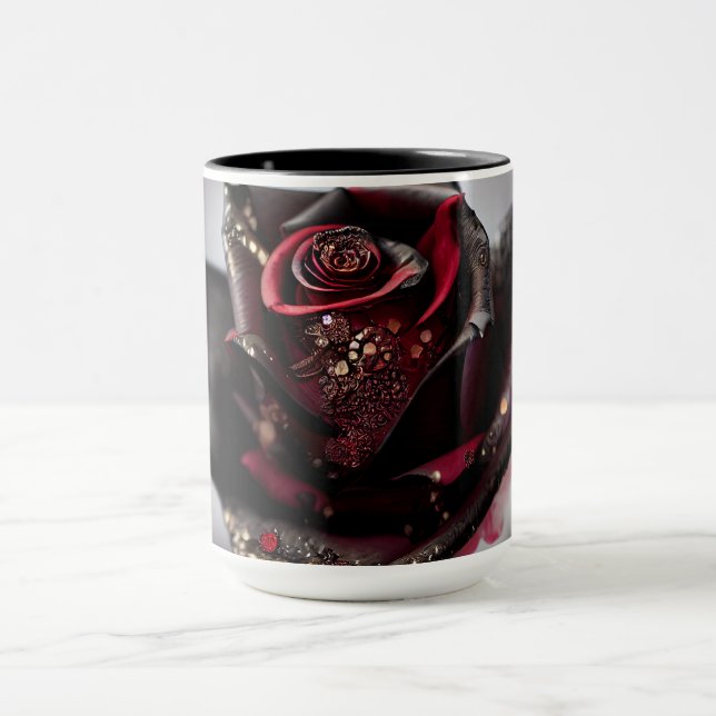 Steam Punk Verziert Black Rose Tasse (Zentrum)