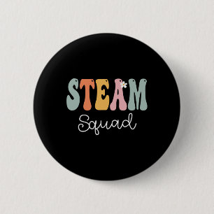 Steam Squad Retro Groovy Vintage Glücklicher erste Button