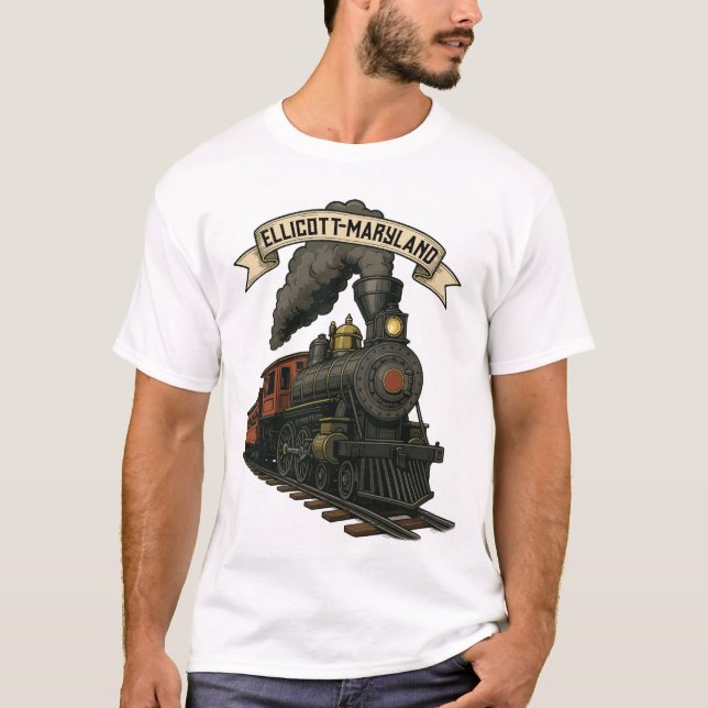Steam Train Locomotive of Ellicott Maryland T-Shirt (Vorderseite)