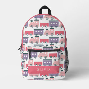 Steam Train Pattern Pink & Lila Girl Bedruckter Rucksack