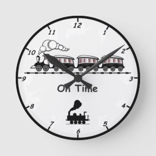 Steam Train Wall Clock Runde Wanduhr