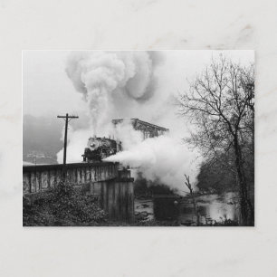 Steam überquert eine Bridge-Postkarte Postkarte