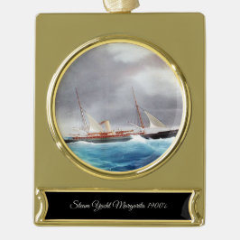 Steam Yacht Margarita 1900er Banner-Ornament Gold