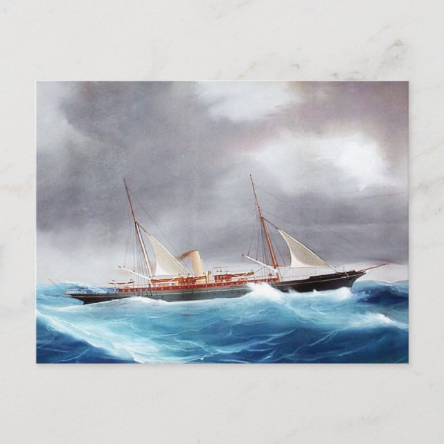 Steam Yacht Margarita 1900er Postkarte (Vorderseite)