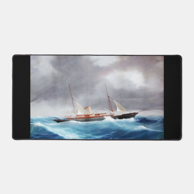 Steam Yacht Margarita 1900er Schreibtischunterlage (Vorderseite)