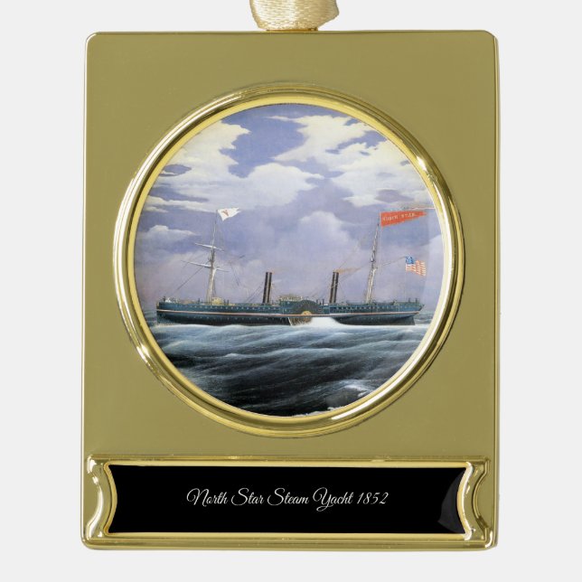Steam Yacht North Star 1852 Banner-Ornament Gold (Vorderseite)