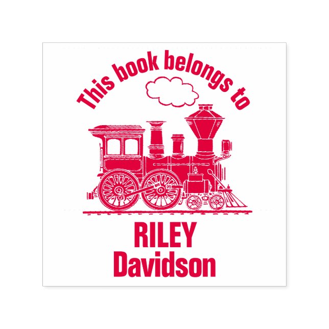 Steam-Zug Name Kinderbibliothek Briefmarke Permastempel (Design)