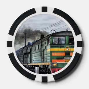 Steambahn-Steampunk-Motor Zielort Pokerchips