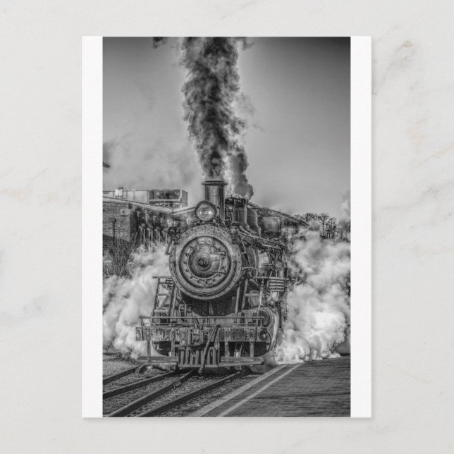 Steambahn-Steampunk-Motor Zielort Postkarte (Vorderseite)