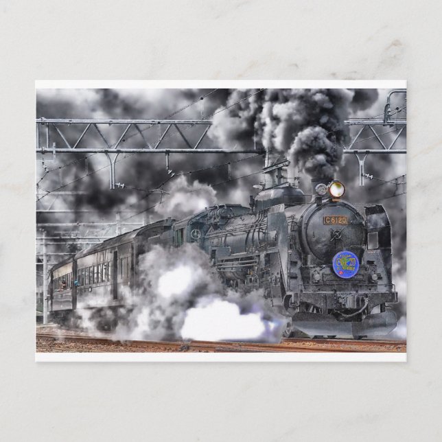 Steambahn-Steampunk-Motor Zielort Postkarte (Vorderseite)