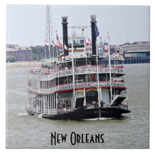 Steamboat auf dem Fluss Mississipi Fliese