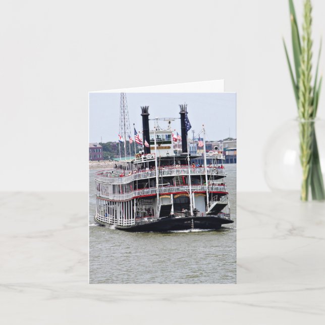 Steamboat auf dem Fluss Mississipi Karte (Vorderseite)