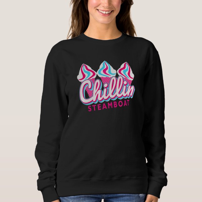 Steamboat Chillin Ice Pop Lugano Gestern und Heute Sweatshirt (Vorderseite)