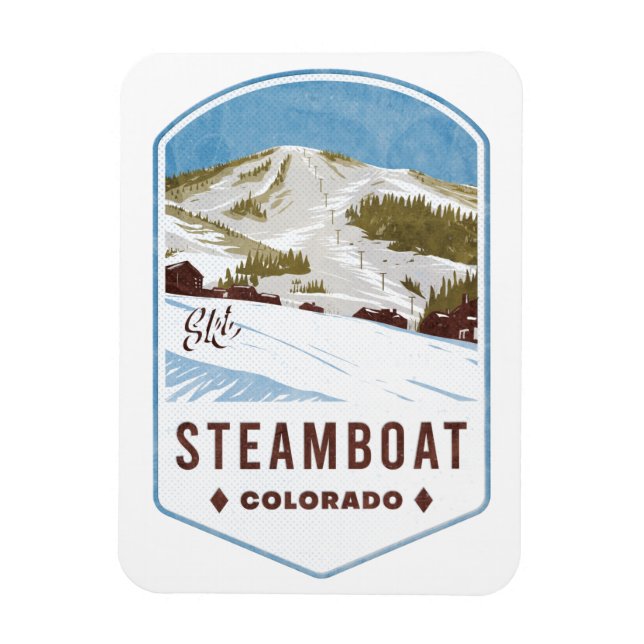 Steamboat Colorado Ski Abzeichen Magnet (Vertikal)
