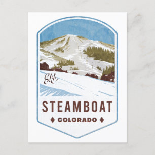 Steamboat Colorado Ski Abzeichen Postkarte