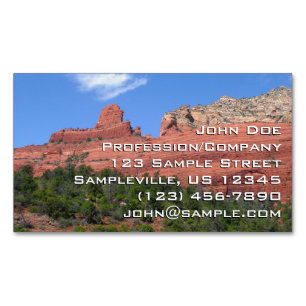 Steamboat Rock in Sedona Arizona Fotografie Magnetische Visitenkarte