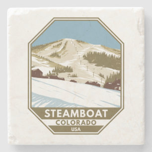 Steamboat Skigebiet Winter Colorado Steinuntersetzer