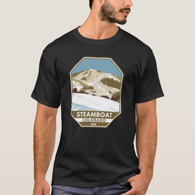 Steamboat Skigebiet Winter Colorado T-Shirt (Vorderseite)
