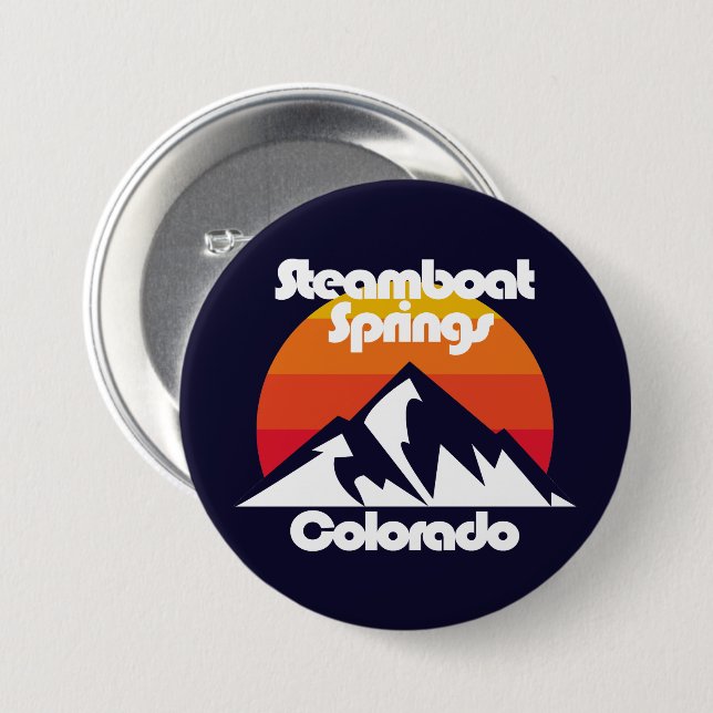 Steamboat Springs Colorado Button (Vorne & Hinten)