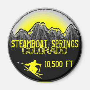 Steamboat Springs Colorado gelber Skimagnet Magnet