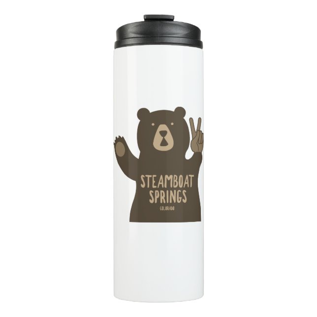 Steamboat Springs Colorado Peace Bear Thermosbecher (Vorderseite)