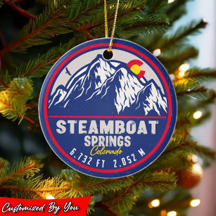 Steamboat Springs Colorado Retro Sunset Souvenirs Keramik Ornament