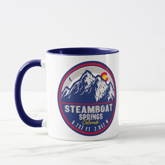 Steamboat Springs Colorado Retro Sunset Souvenirs Tasse (Links)