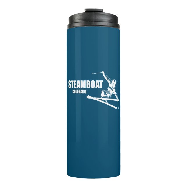 Steamboat Springs Colorado Skier Thermosbecher (Vorderseite)