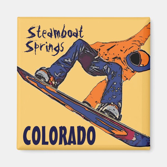 Steamboat Springs Colorado Snowboard-Magnet Magnet (Vorne)