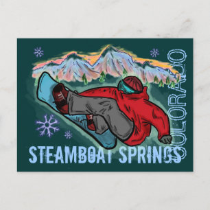 Steamboat Springs Colorado Snowboarder Postkarte