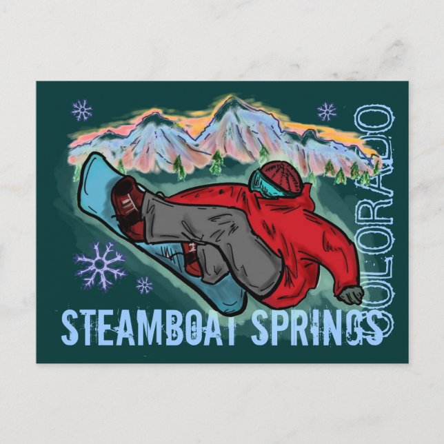 Steamboat Springs Colorado Snowboarder Postkarte (Vorderseite)